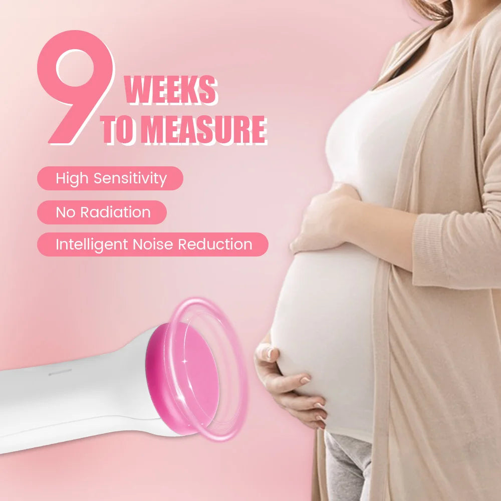 Doppler Cardiofrequenzimetro Fetale E Gel Heart Beat Gravidanza Baby Fetal Sound Rilevatore Di Frequenza Cardiaca Nessuna Radiazione Display LCD Curve