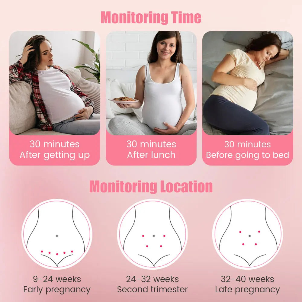 Doppler Cardiofrequenzimetro Fetale E Gel Heart Beat Gravidanza Baby Fetal Sound Rilevatore Di Frequenza Cardiaca Nessuna Radiazione Display LCD Curve